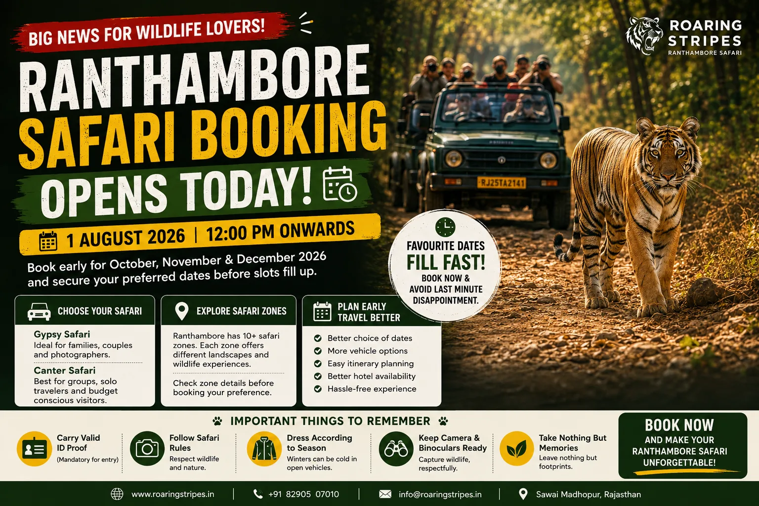 Advance safari booking 2026